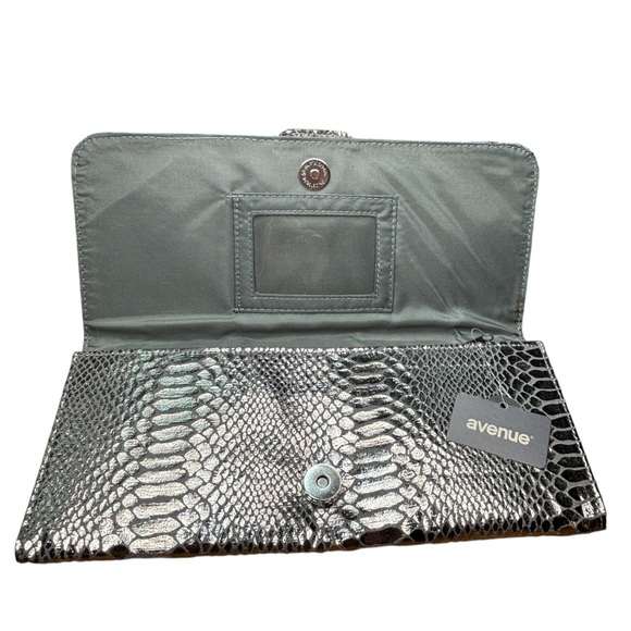 VINTAGE NWT SNAKESKIN (LIKE) LARGE CLUTCH Evening Formal Prom Dance Cocktail - Picture 4 of 11